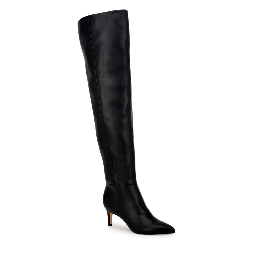 Nine West  Sensa Pointy Toe Over the Knee Boots - Black Smooth